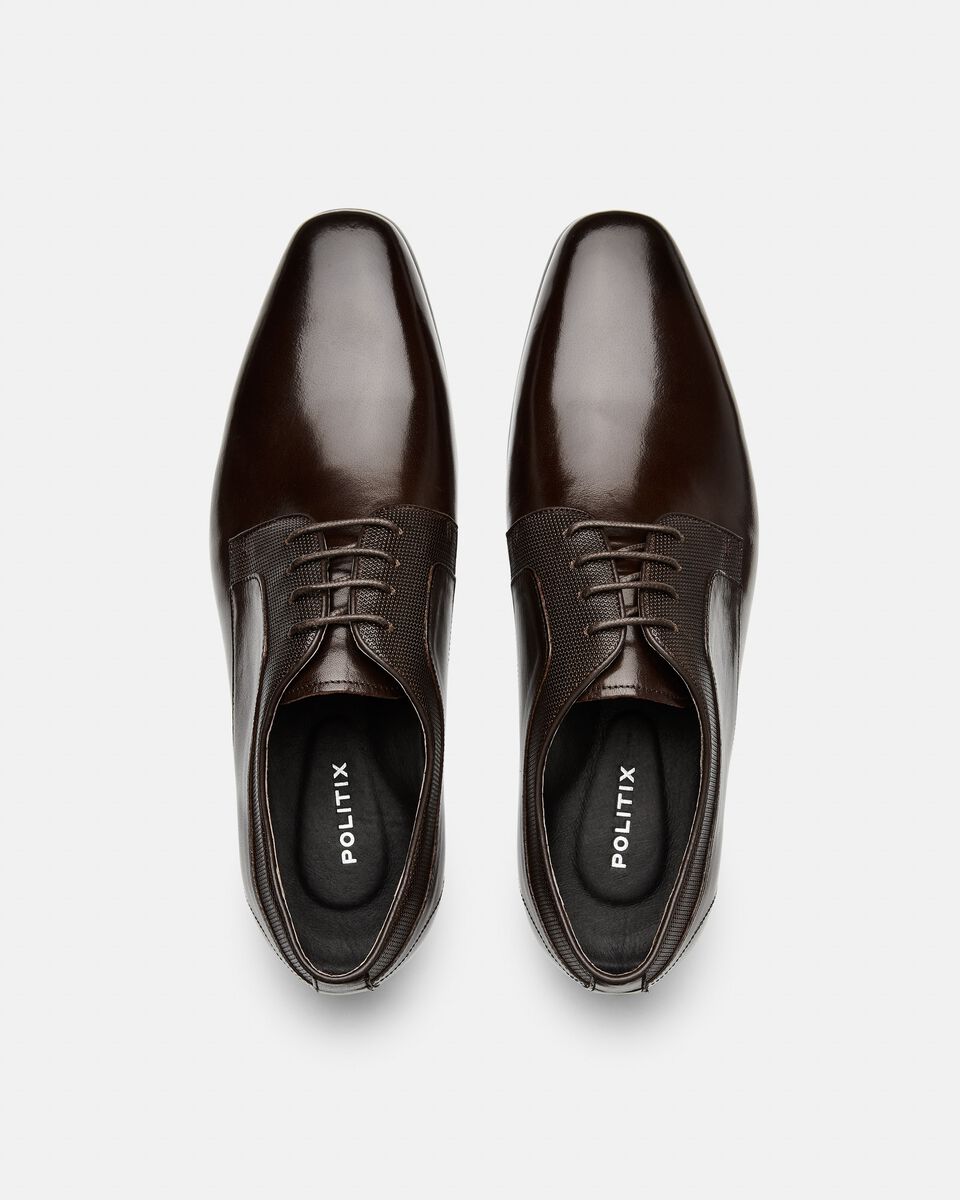Mens Brown Leather Derby Dress Shoe